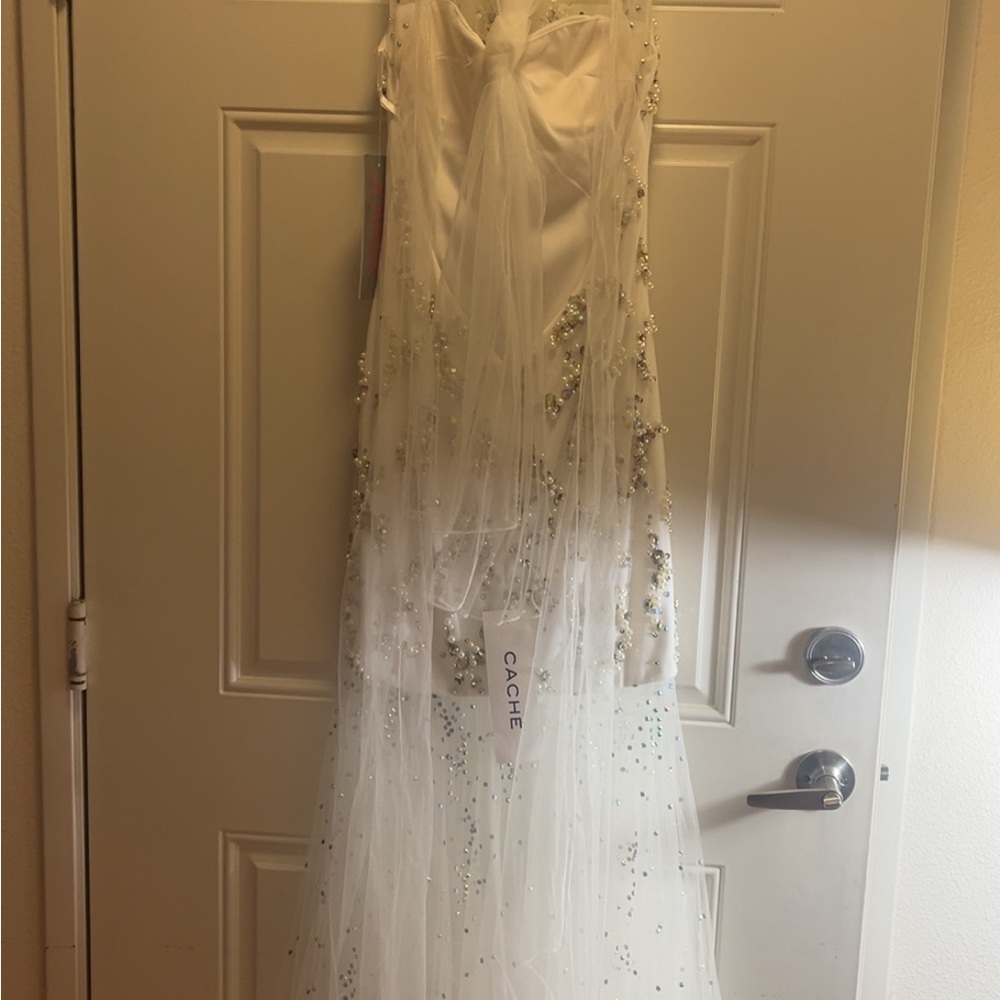 Cache White and Gold Embellished Dress